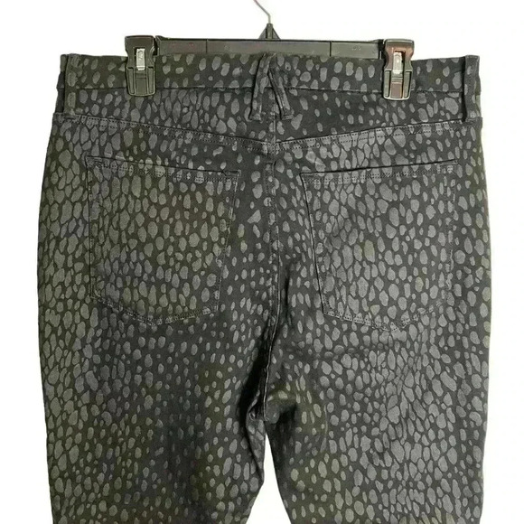 GOOD American Good Legs Crop Black Foil Leopard High Waist Animal Print Size 16 - Picture 6 of 8